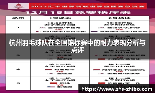 杭州羽毛球队在全国锦标赛中的耐力表现分析与点评